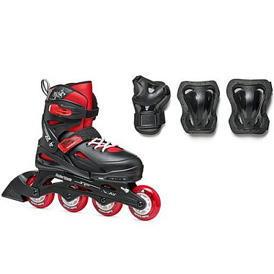 Комплект детских фрискейт роликов Rollerblade Fury Combo Black Red