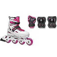 Комплект роликов с защитой Rollerblade Fury Combo White Pink