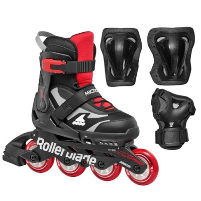 Ролики з набором захисту Rollerblade Combo Microblade Black/Red Ролики з набором захисту Rollerblade Combo Microblade Black/Red